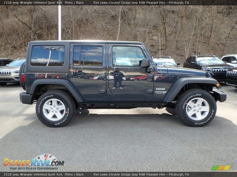 2018 Jeep Wrangler Unlimited Sport 4x4 Rhino / Black Photo #6