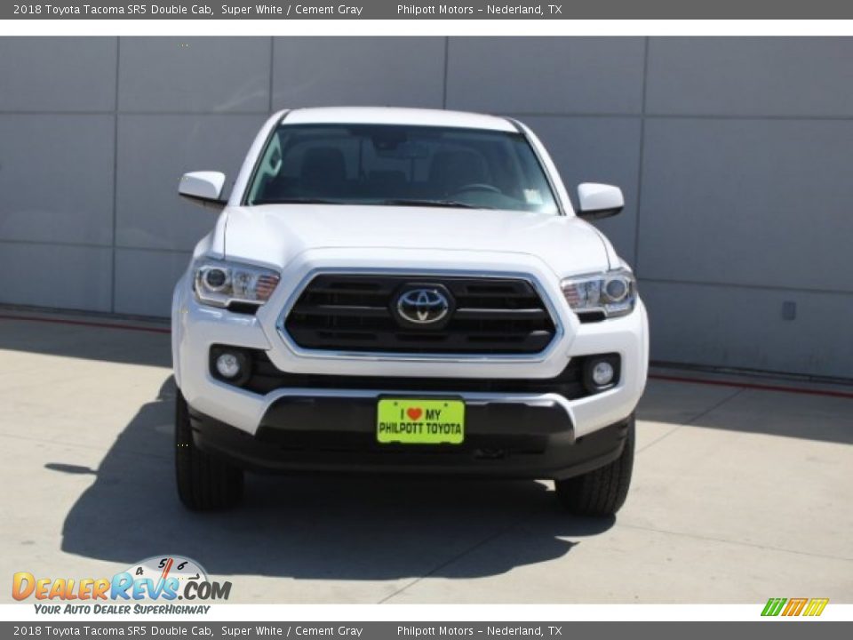 2018 Toyota Tacoma SR5 Double Cab Super White / Cement Gray Photo #2