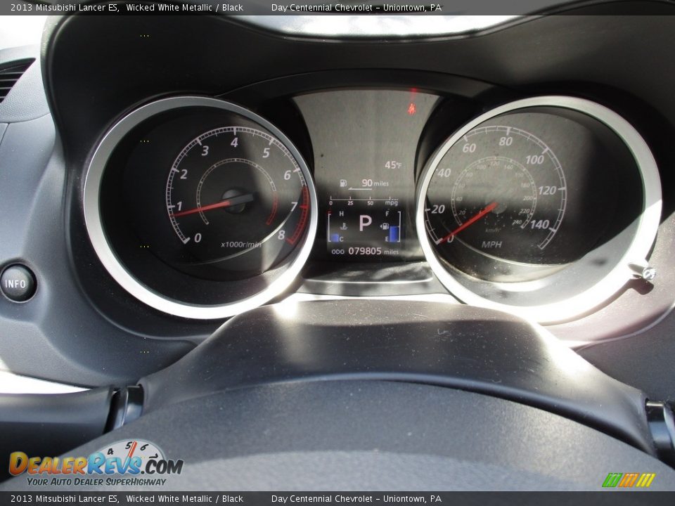 2013 Mitsubishi Lancer ES Wicked White Metallic / Black Photo #34