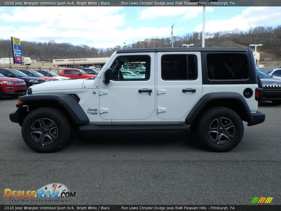 2018 Jeep Wrangler Unlimited Sport 4x4 Bright White / Black Photo #2