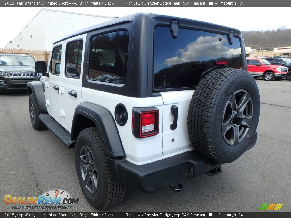 2018 Jeep Wrangler Unlimited Sport 4x4 Bright White / Black Photo #3