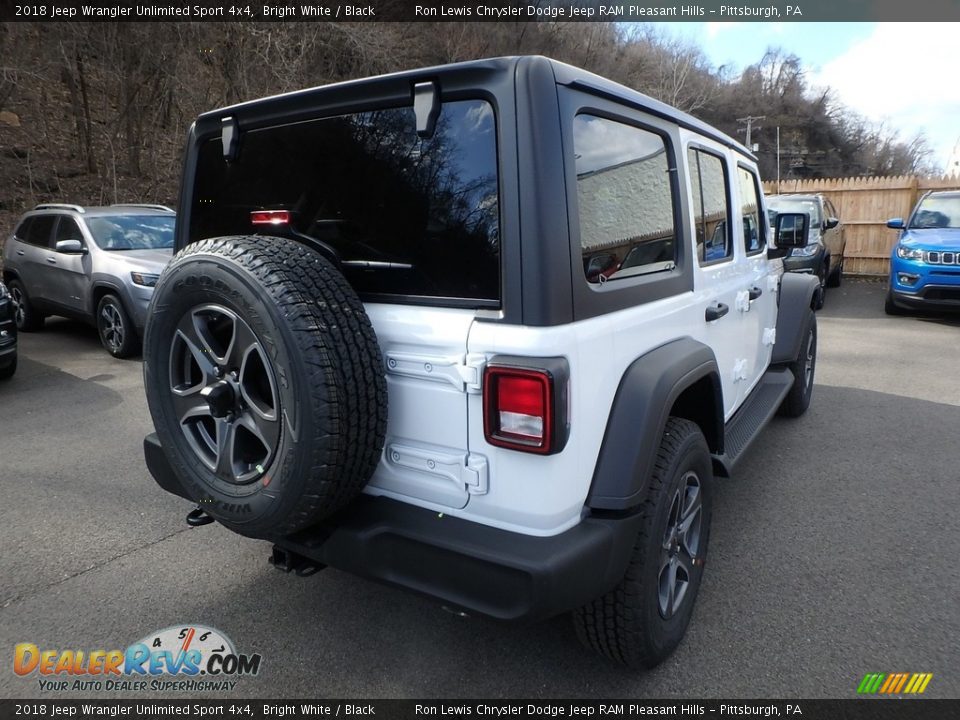 2018 Jeep Wrangler Unlimited Sport 4x4 Bright White / Black Photo #5