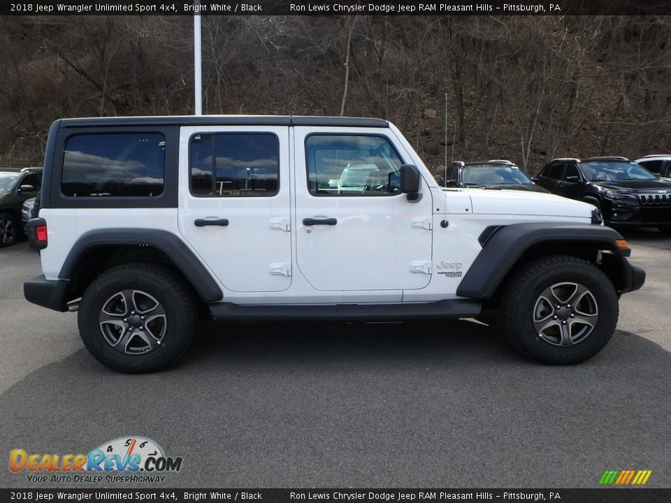 2018 Jeep Wrangler Unlimited Sport 4x4 Bright White / Black Photo #6