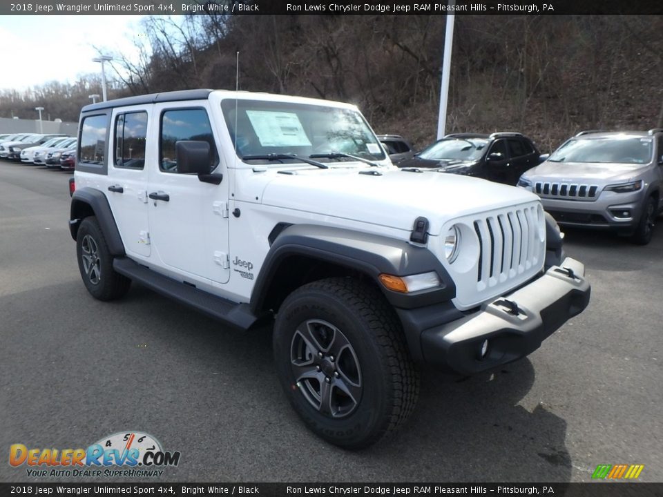 2018 Jeep Wrangler Unlimited Sport 4x4 Bright White / Black Photo #7