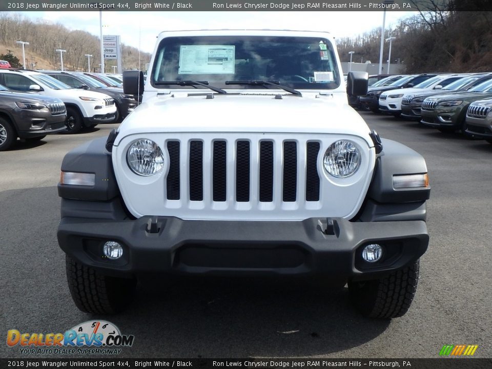 2018 Jeep Wrangler Unlimited Sport 4x4 Bright White / Black Photo #8