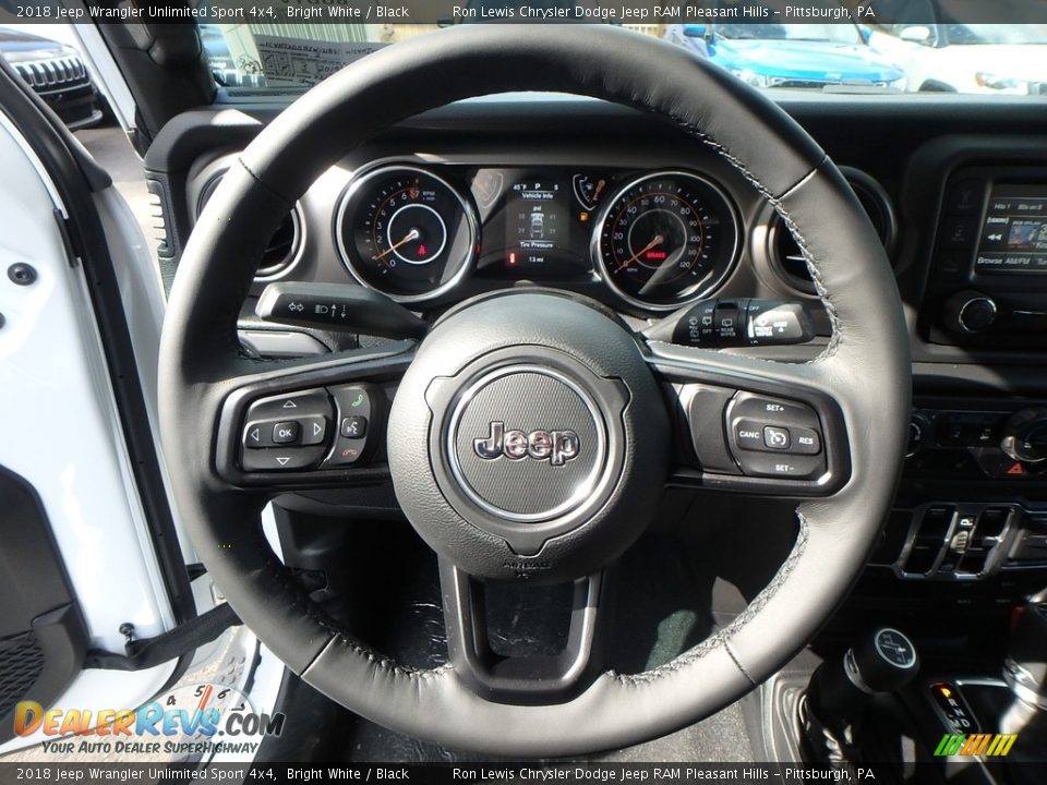 2018 Jeep Wrangler Unlimited Sport 4x4 Bright White / Black Photo #19