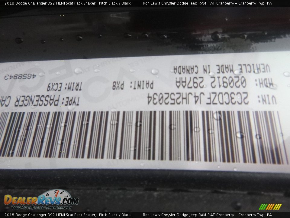 2018 Dodge Challenger 392 HEMI Scat Pack Shaker Pitch Black / Black Photo #14