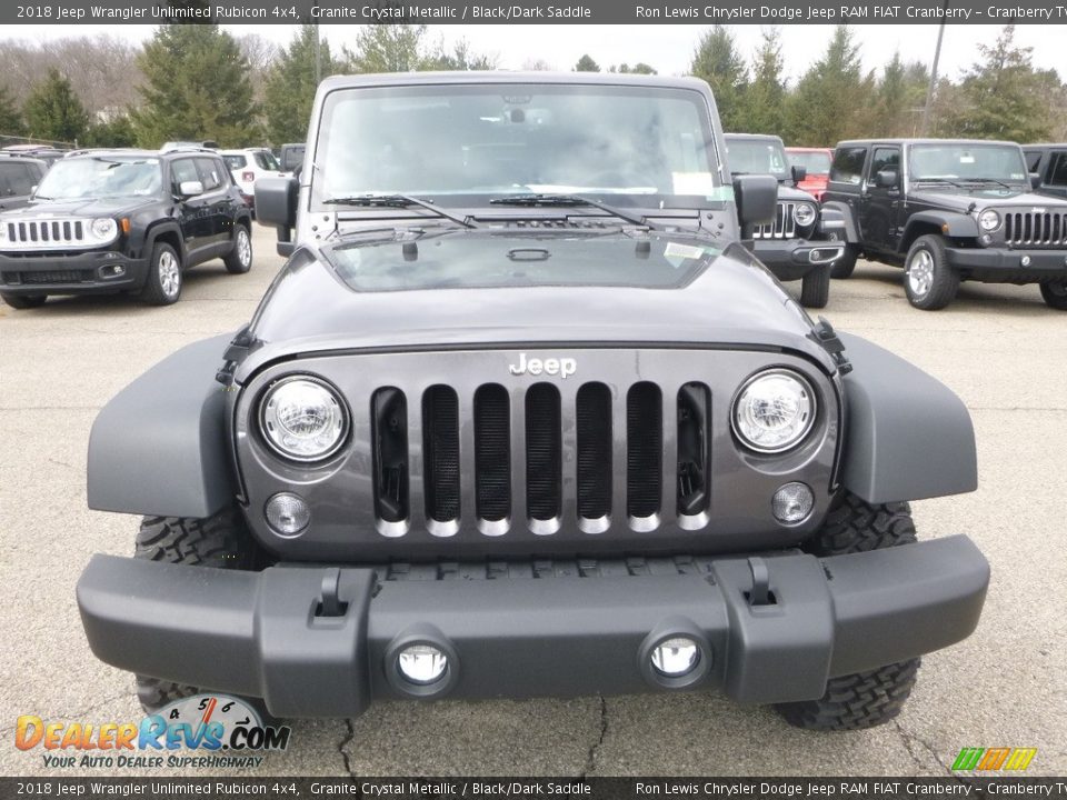 2018 Jeep Wrangler Unlimited Rubicon 4x4 Granite Crystal Metallic / Black/Dark Saddle Photo #8