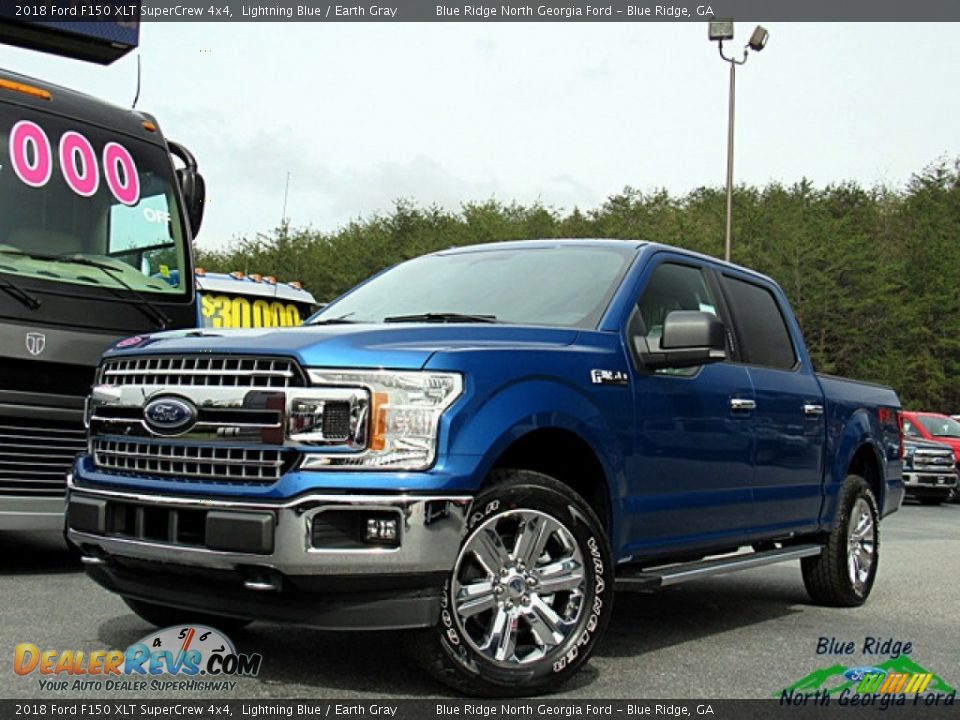 2018 Ford F150 XLT SuperCrew 4x4 Lightning Blue / Earth Gray Photo #1
