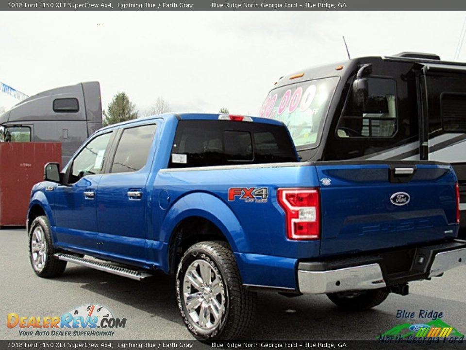 2018 Ford F150 XLT SuperCrew 4x4 Lightning Blue / Earth Gray Photo #3