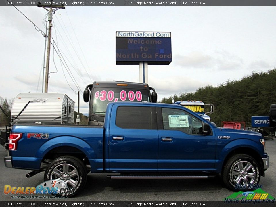 2018 Ford F150 XLT SuperCrew 4x4 Lightning Blue / Earth Gray Photo #6