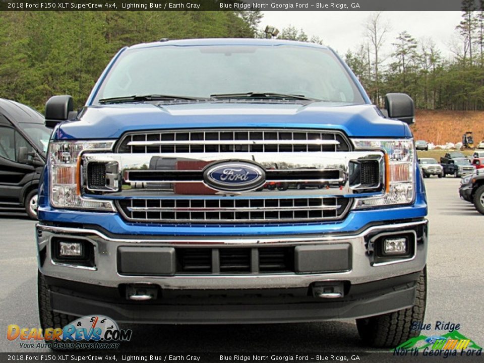 2018 Ford F150 XLT SuperCrew 4x4 Lightning Blue / Earth Gray Photo #9
