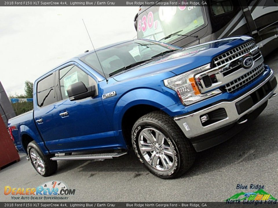 2018 Ford F150 XLT SuperCrew 4x4 Lightning Blue / Earth Gray Photo #32