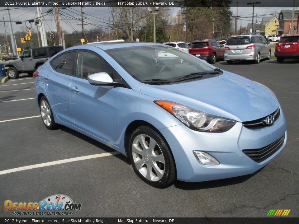 2012 Hyundai Elantra Limited Blue Sky Metallic / Beige Photo #4