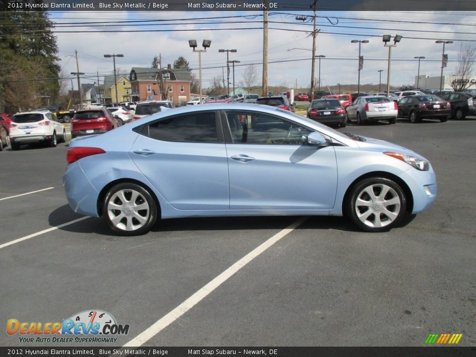 2012 Hyundai Elantra Limited Blue Sky Metallic / Beige Photo #5