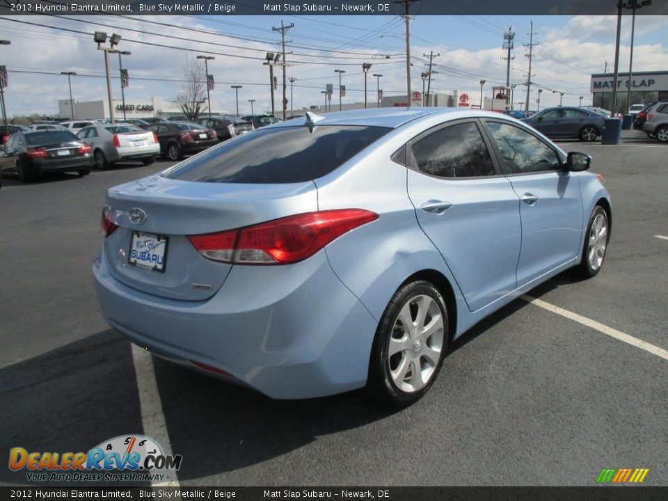 2012 Hyundai Elantra Limited Blue Sky Metallic / Beige Photo #6