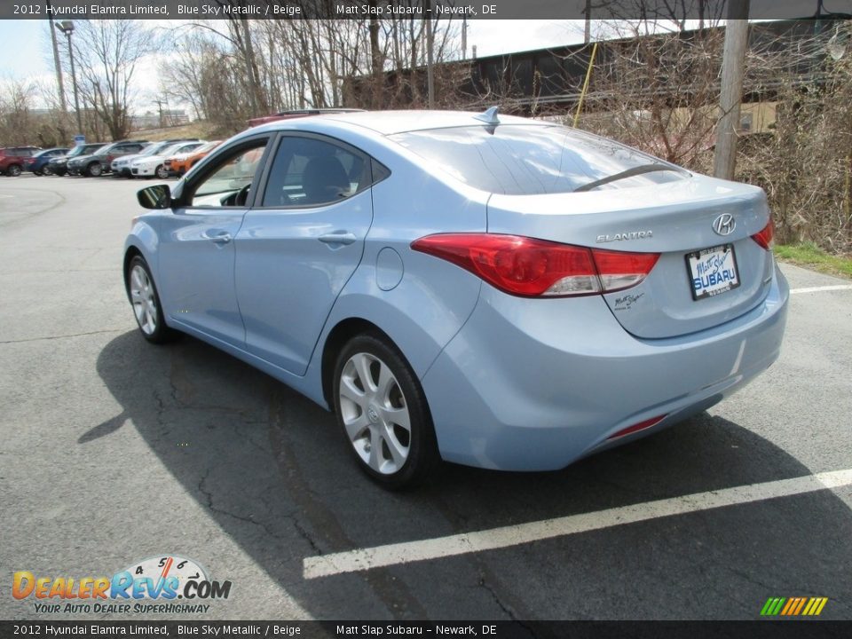 2012 Hyundai Elantra Limited Blue Sky Metallic / Beige Photo #8