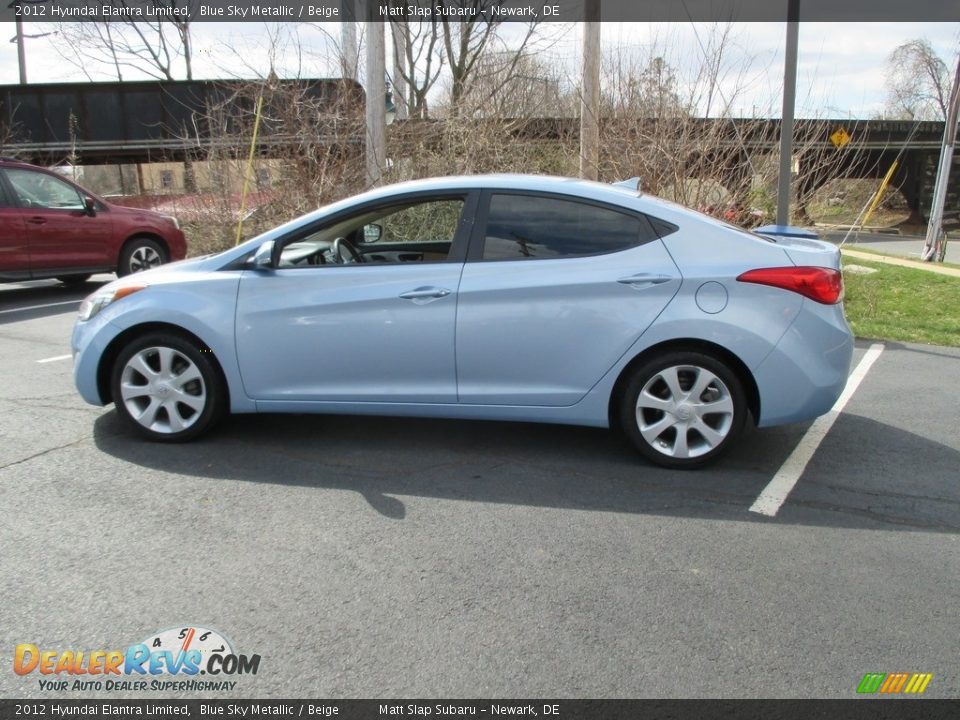 2012 Hyundai Elantra Limited Blue Sky Metallic / Beige Photo #9