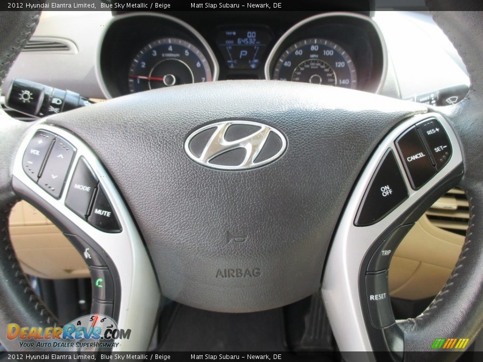 2012 Hyundai Elantra Limited Blue Sky Metallic / Beige Photo #11