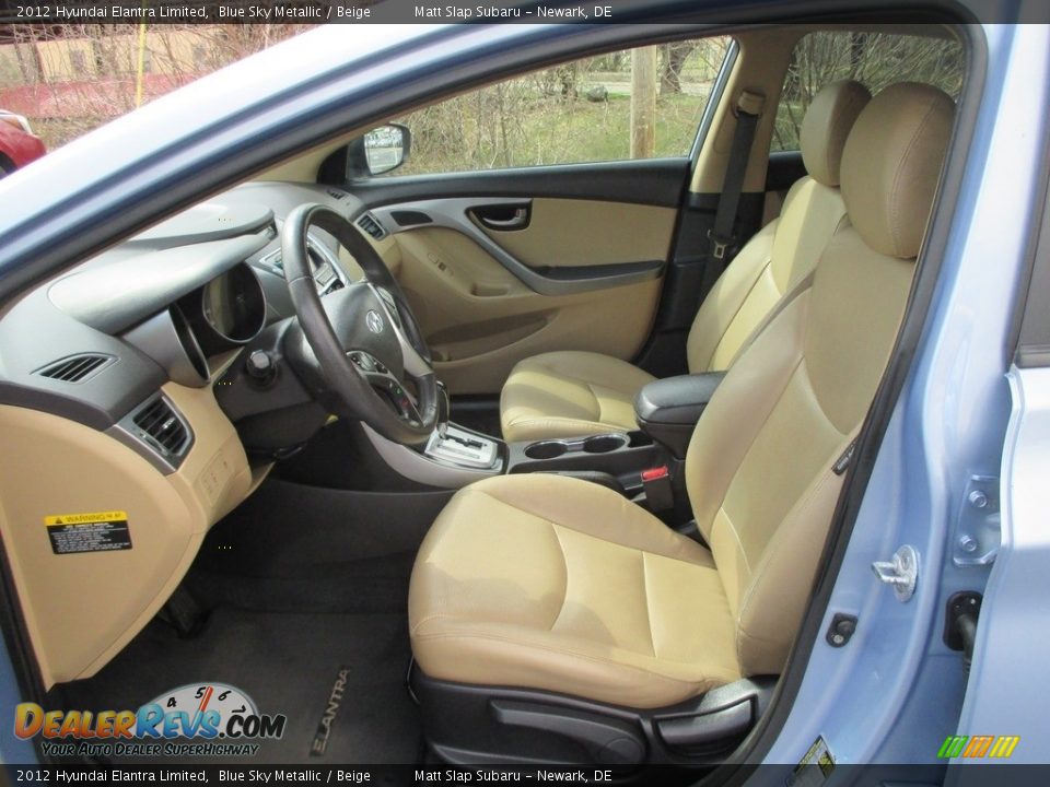 2012 Hyundai Elantra Limited Blue Sky Metallic / Beige Photo #13