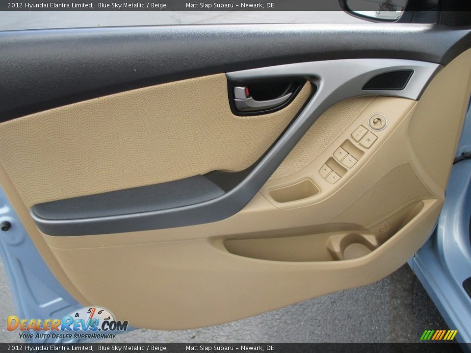 2012 Hyundai Elantra Limited Blue Sky Metallic / Beige Photo #14