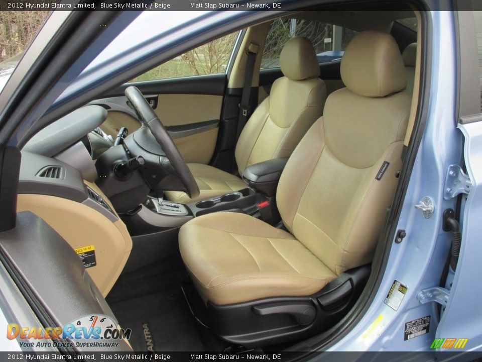 2012 Hyundai Elantra Limited Blue Sky Metallic / Beige Photo #16
