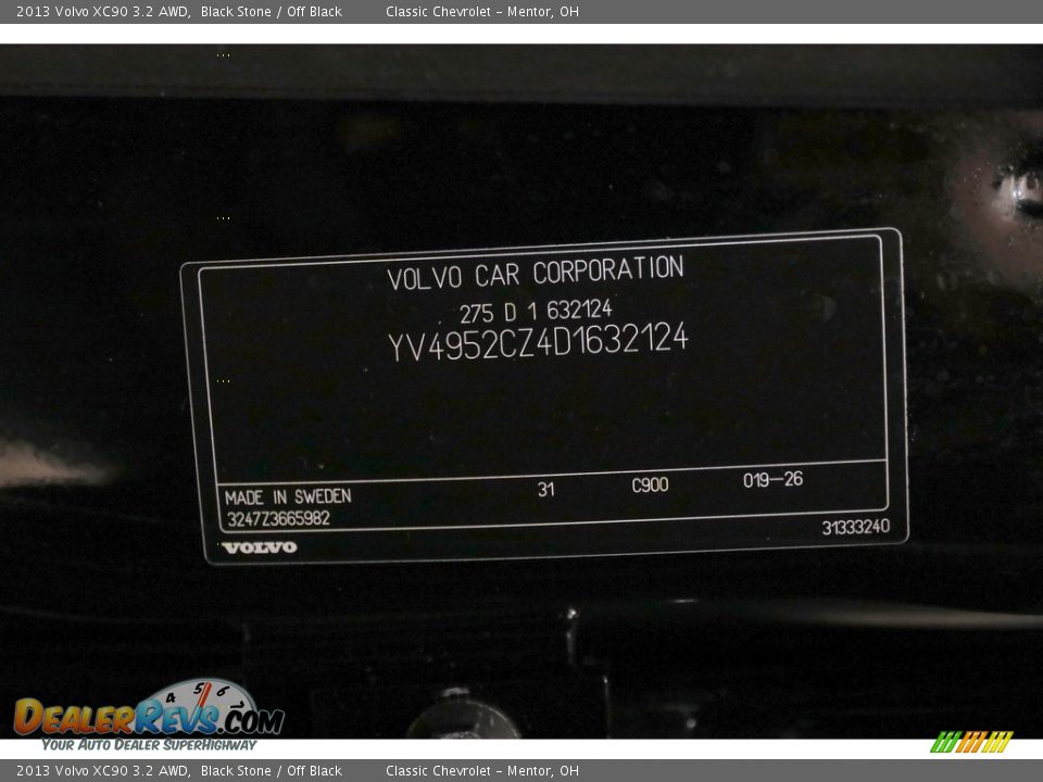 2013 Volvo XC90 3.2 AWD Black Stone / Off Black Photo #20