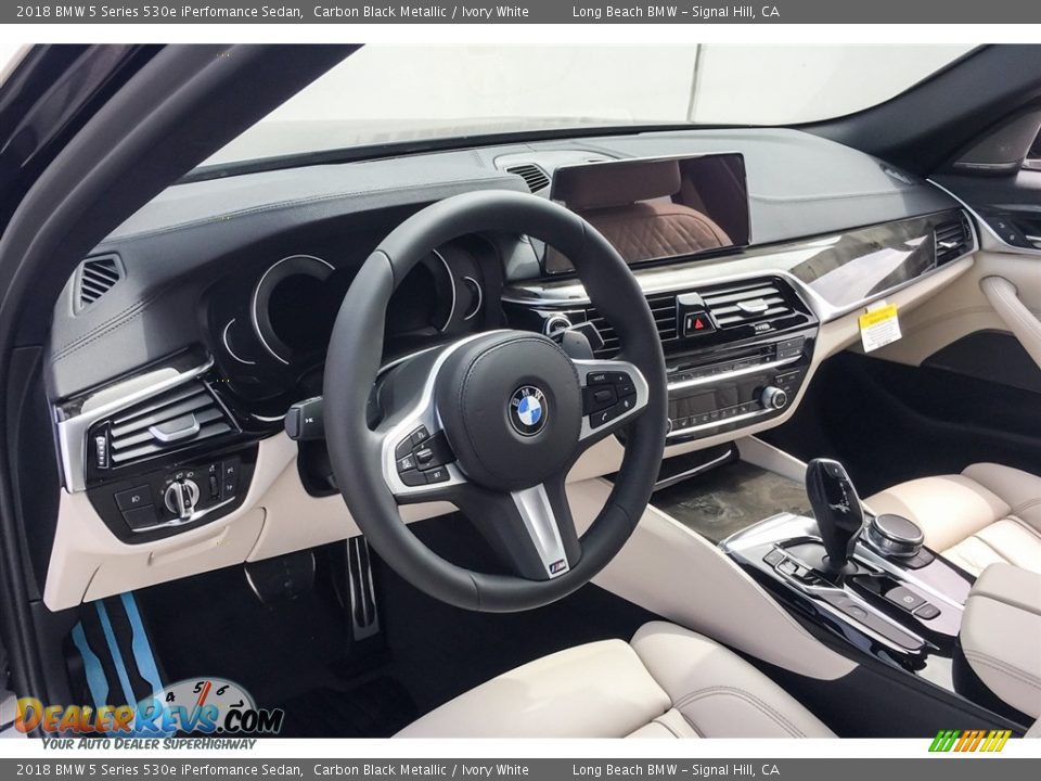 2018 BMW 5 Series 530e iPerfomance Sedan Carbon Black Metallic / Ivory White Photo #5