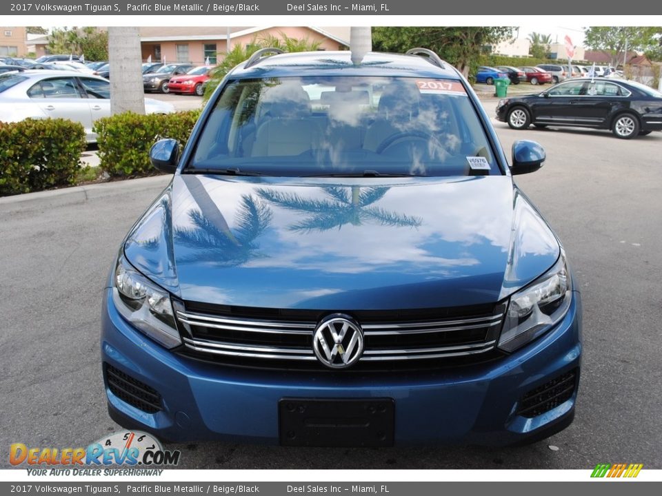 2017 Volkswagen Tiguan S Pacific Blue Metallic / Beige/Black Photo #3