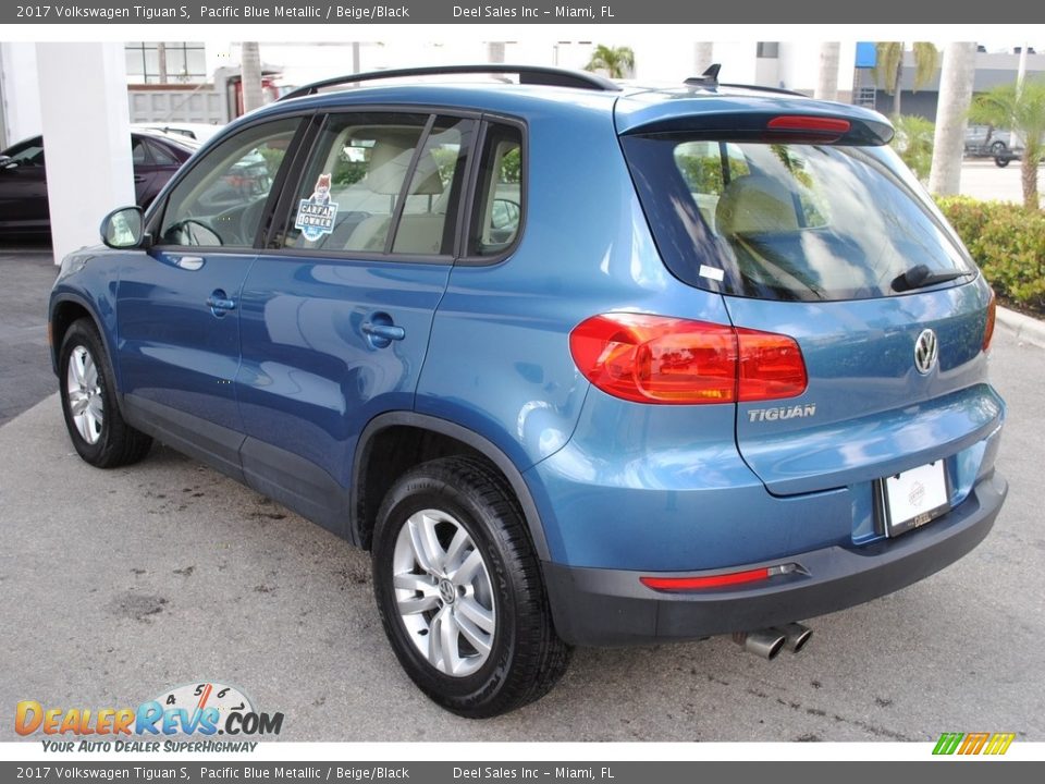2017 Volkswagen Tiguan S Pacific Blue Metallic / Beige/Black Photo #6