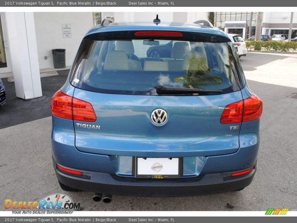 2017 Volkswagen Tiguan S Pacific Blue Metallic / Beige/Black Photo #8