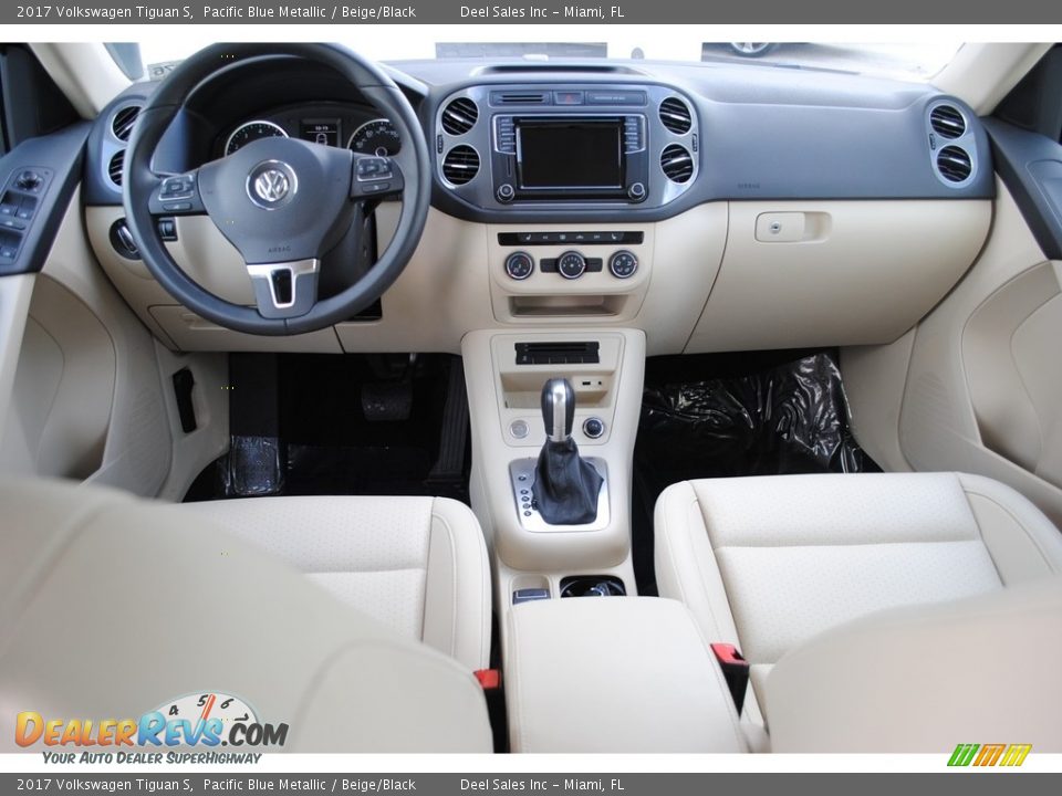 2017 Volkswagen Tiguan S Pacific Blue Metallic / Beige/Black Photo #13