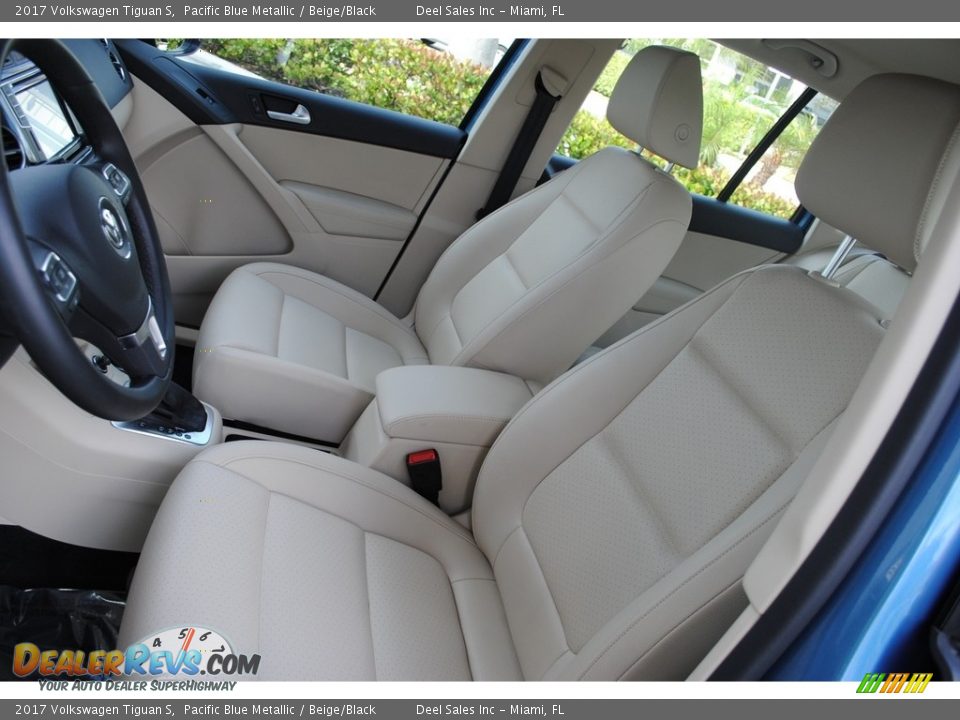 2017 Volkswagen Tiguan S Pacific Blue Metallic / Beige/Black Photo #14