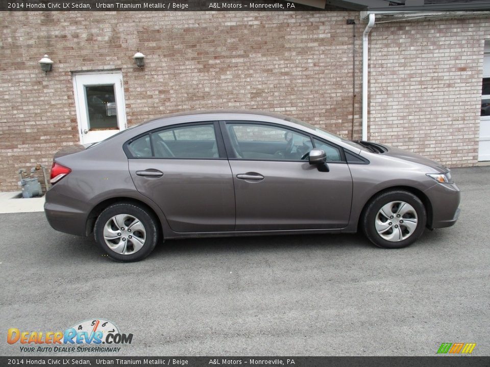 2014 Honda Civic LX Sedan Urban Titanium Metallic / Beige Photo #2