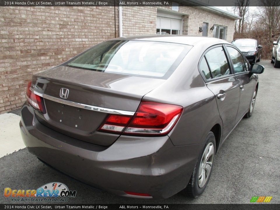 2014 Honda Civic LX Sedan Urban Titanium Metallic / Beige Photo #3