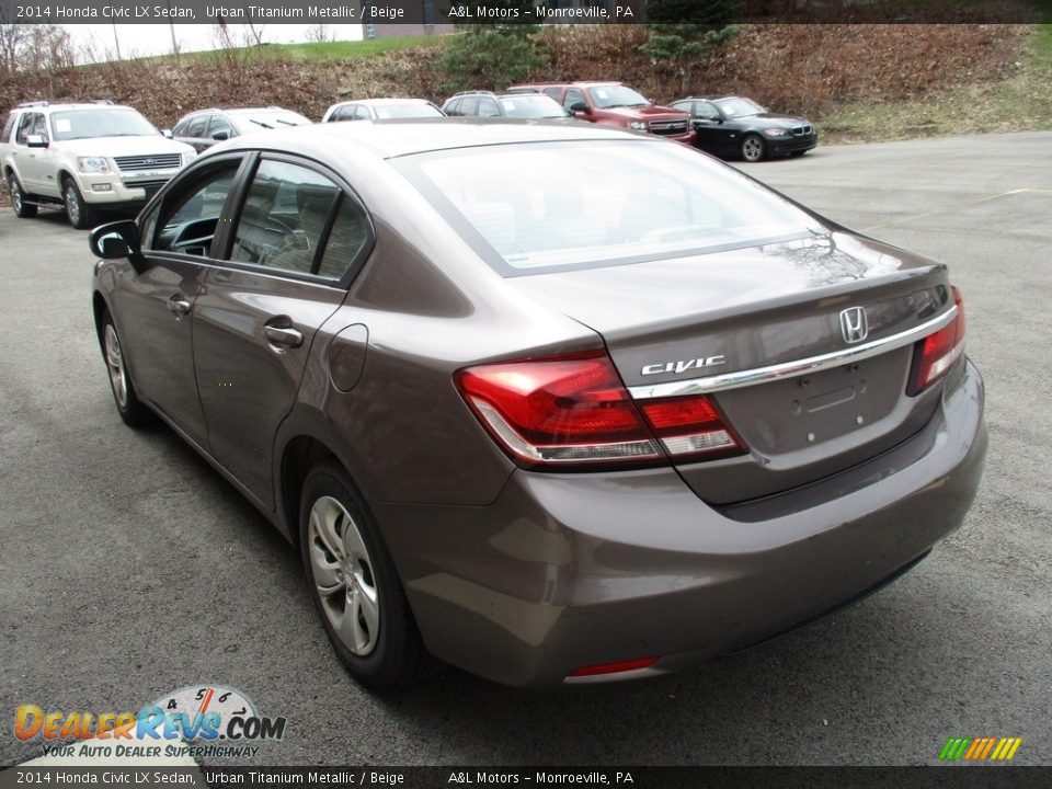 2014 Honda Civic LX Sedan Urban Titanium Metallic / Beige Photo #5