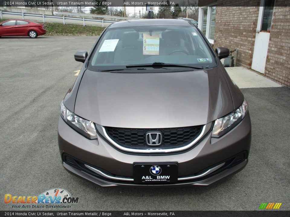 2014 Honda Civic LX Sedan Urban Titanium Metallic / Beige Photo #8