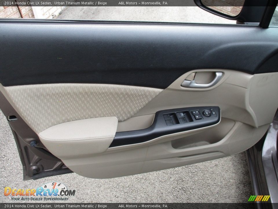 2014 Honda Civic LX Sedan Urban Titanium Metallic / Beige Photo #10