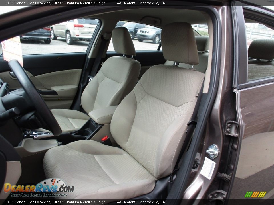 2014 Honda Civic LX Sedan Urban Titanium Metallic / Beige Photo #11