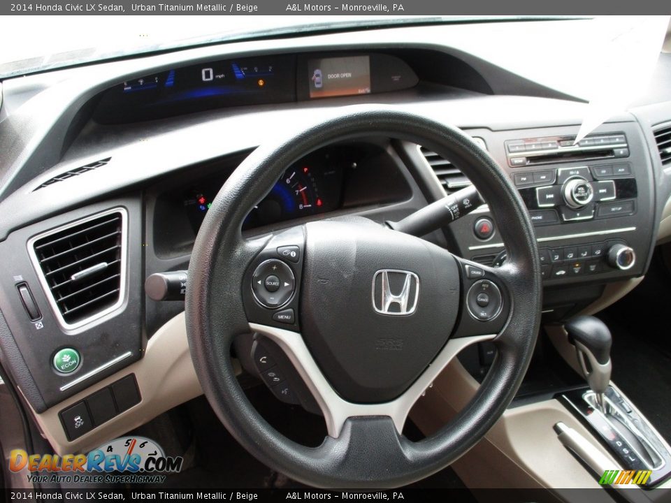2014 Honda Civic LX Sedan Urban Titanium Metallic / Beige Photo #13