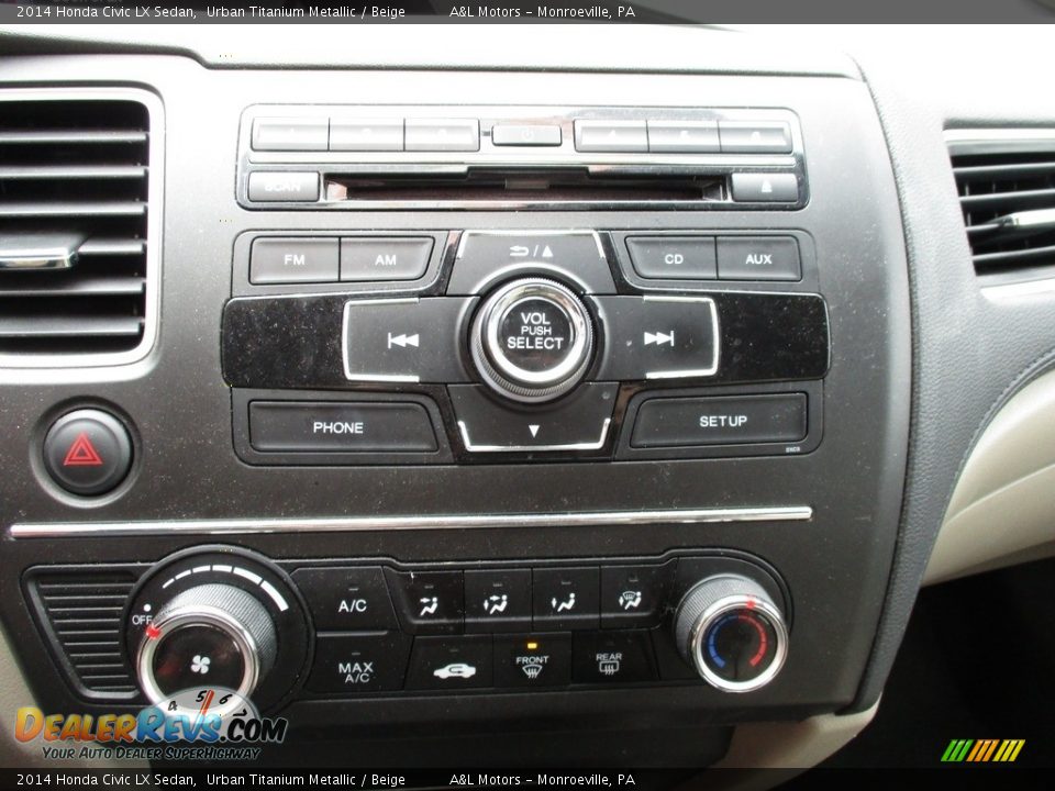 2014 Honda Civic LX Sedan Urban Titanium Metallic / Beige Photo #15