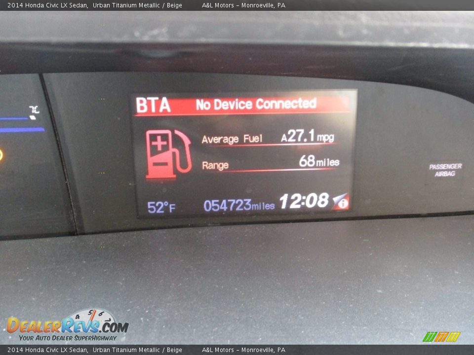 2014 Honda Civic LX Sedan Urban Titanium Metallic / Beige Photo #20