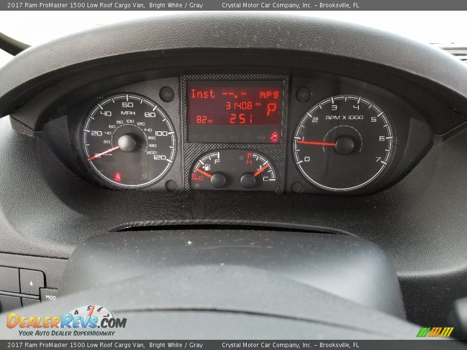 2017 Ram ProMaster 1500 Low Roof Cargo Van Bright White / Gray Photo #12