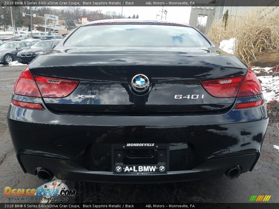 2018 BMW 6 Series 640i xDrive Gran Coupe Black Sapphire Metallic / Black Photo #4