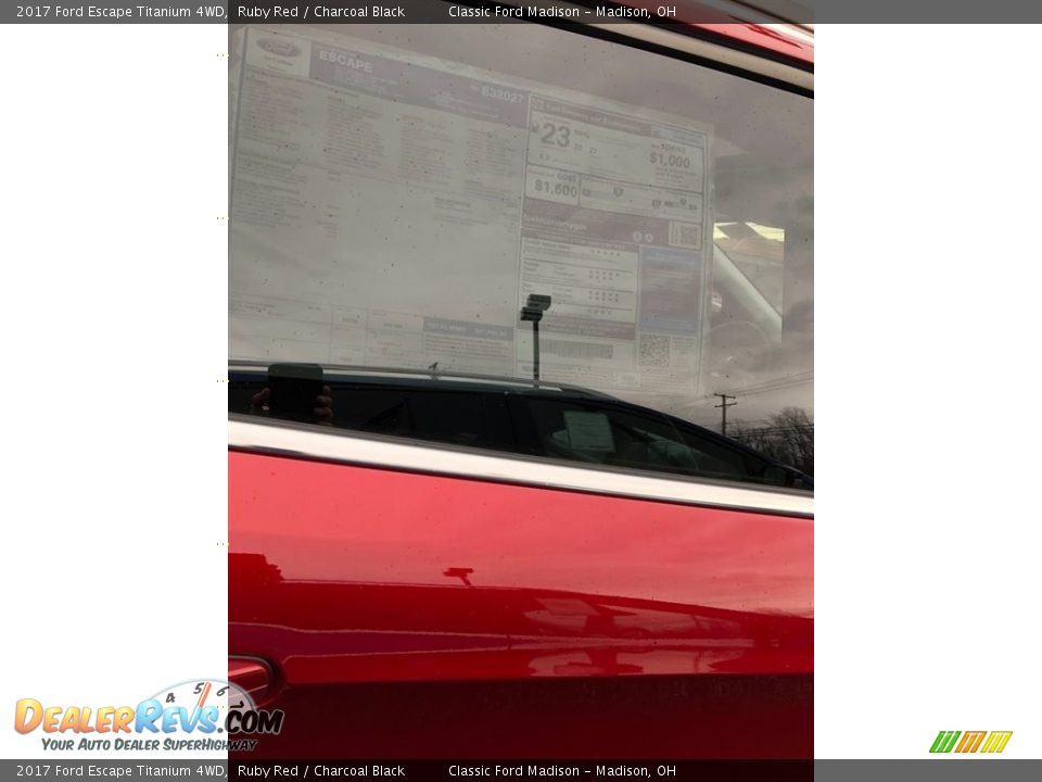 2017 Ford Escape Titanium 4WD Ruby Red / Charcoal Black Photo #4