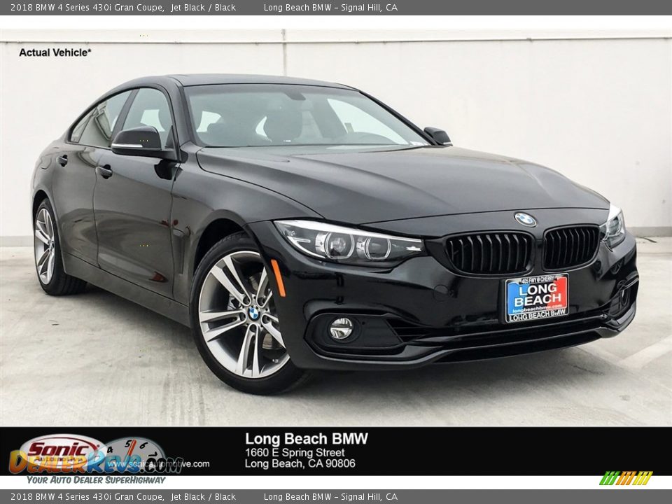 2018 BMW 4 Series 430i Gran Coupe Jet Black / Black Photo #1