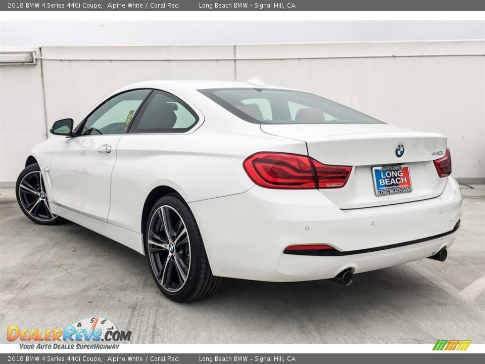 2018 BMW 4 Series 440i Coupe Alpine White / Coral Red Photo #3