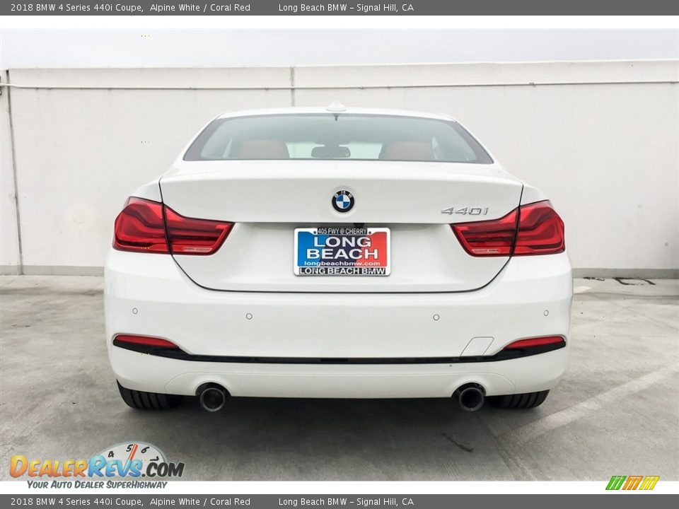 2018 BMW 4 Series 440i Coupe Alpine White / Coral Red Photo #4