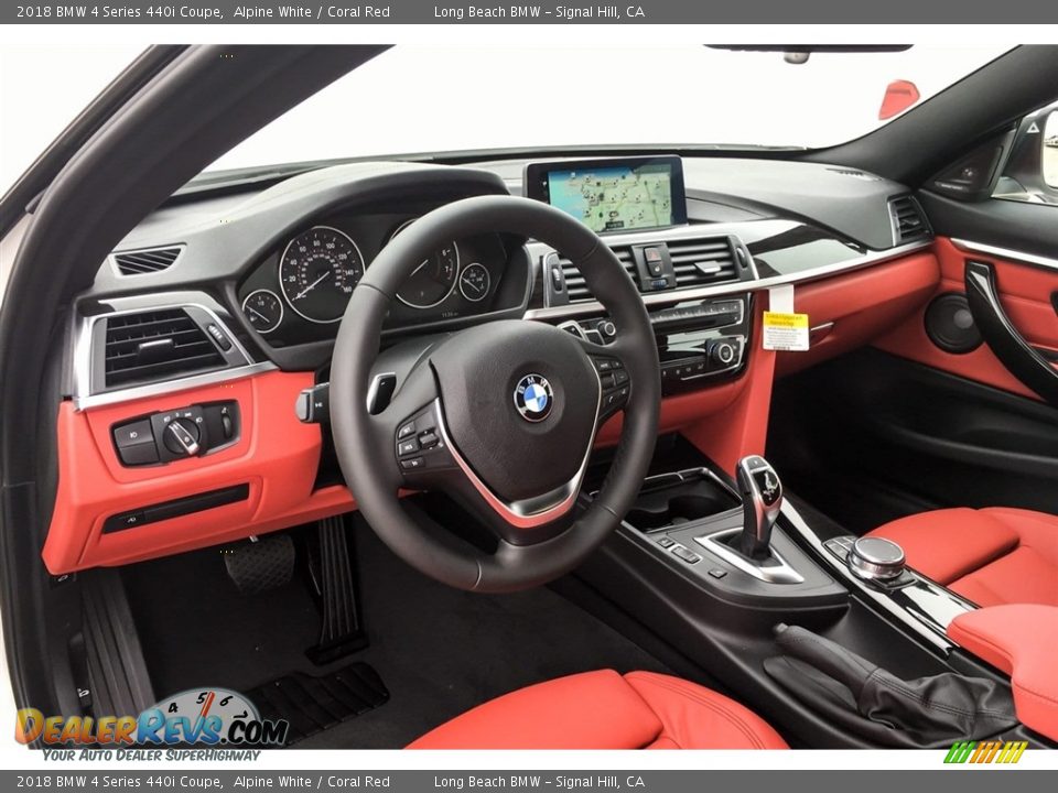 2018 BMW 4 Series 440i Coupe Alpine White / Coral Red Photo #5