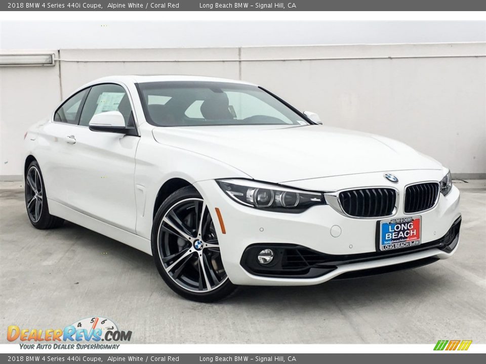 2018 BMW 4 Series 440i Coupe Alpine White / Coral Red Photo #12